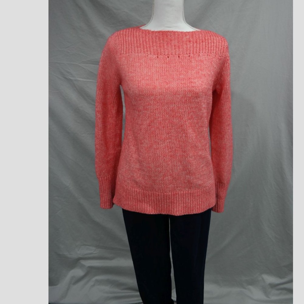 Loft Small Coral High Neck Knit Sweater